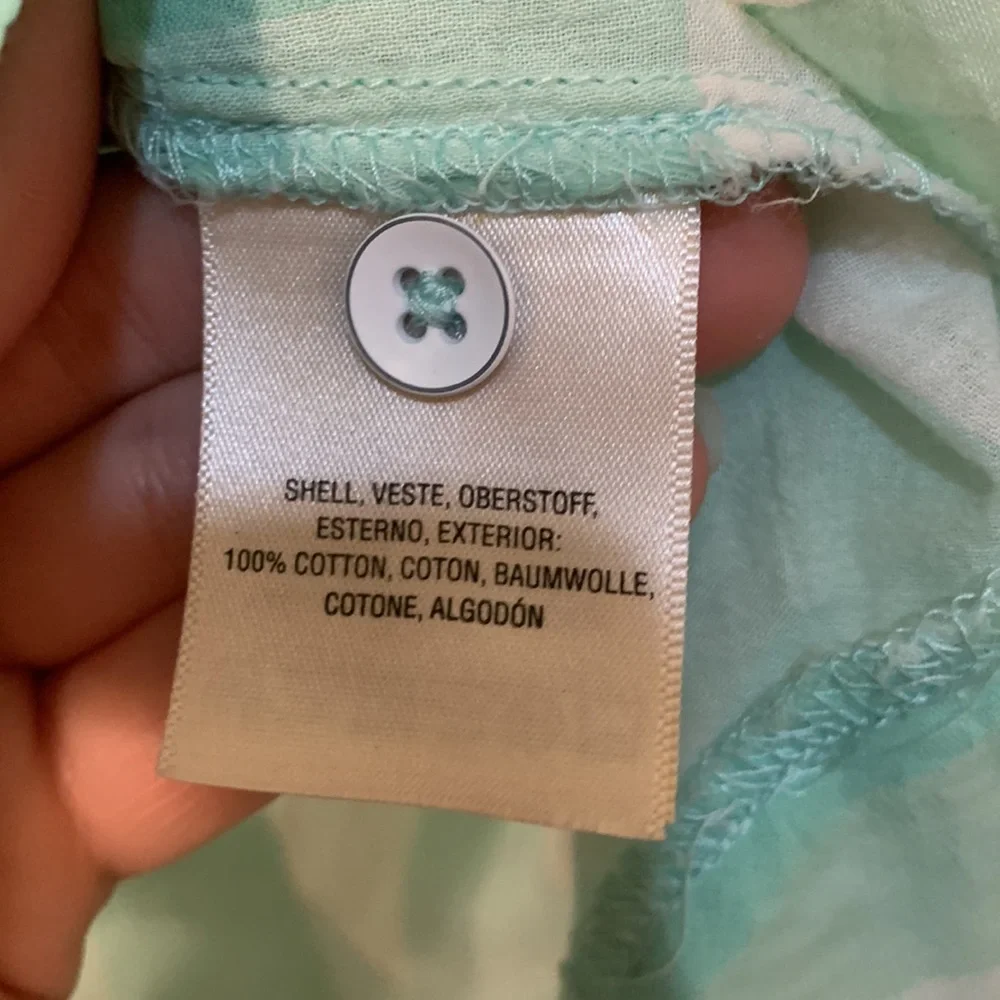 Anthropologie Maeve Short Sleeve Gingham Flutter Top in Mint Sz XS - Picture 7 of 9